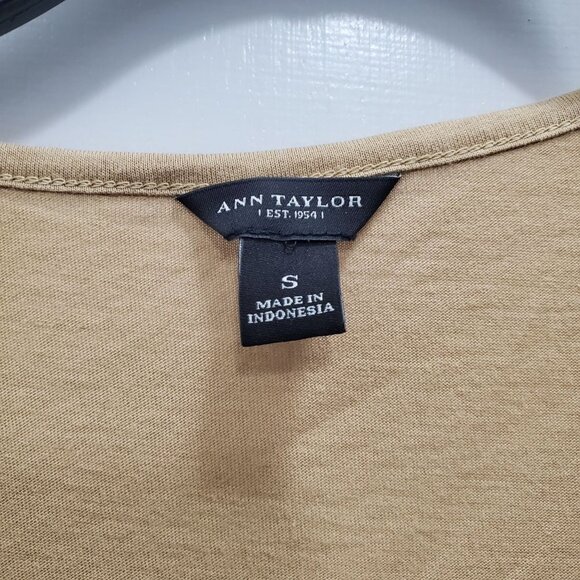 Ann Taylor Women's‎ Tan Pima Modal Blend Hanging Sequin Front Sleeveless Tank S - Picture 3 of 5